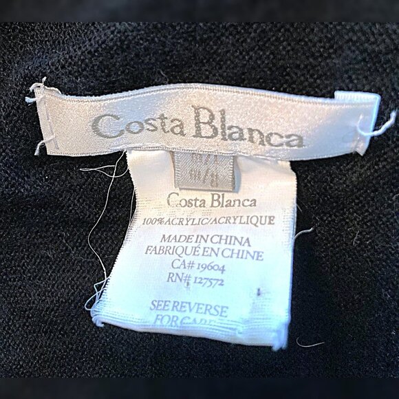Costa Blanca fine lightweight black open front sweater/shawl - Picture 3 of 3